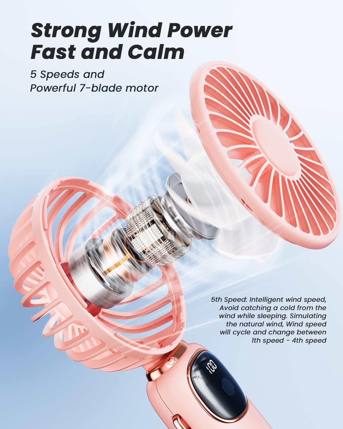 Portable Handheld Fan, 4000mAh Battery